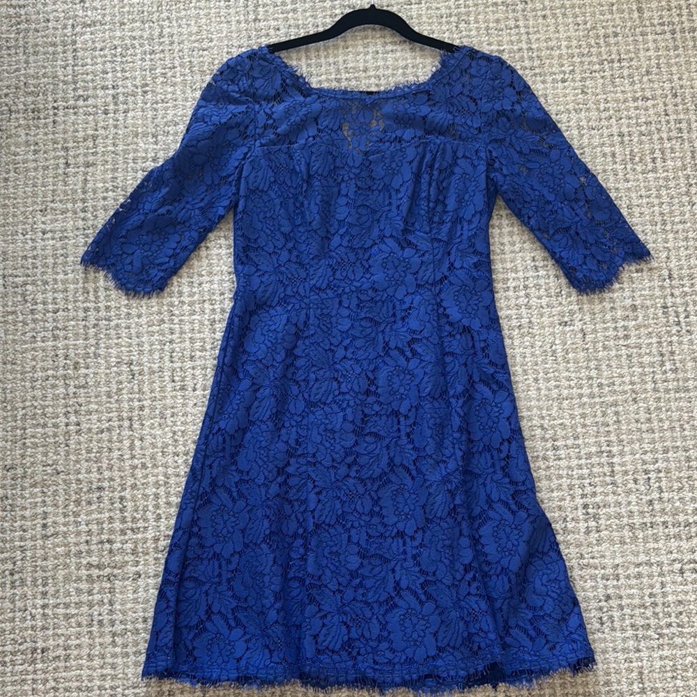 Eliza J Royal Blue Lace Long Sleeve Dress